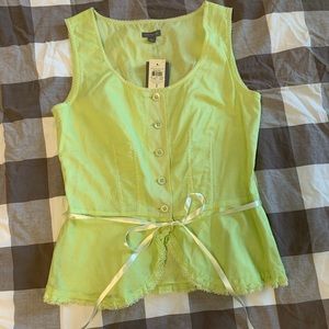 Ann Taylor NWT pale green peplum spring tank top | 2
